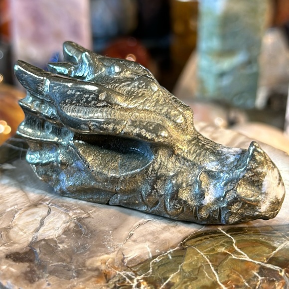 Pyrite Dragons Head Carving! - Picture 3 of 7